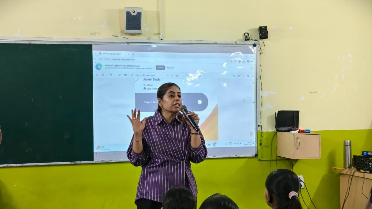 Explaining career footstep to students